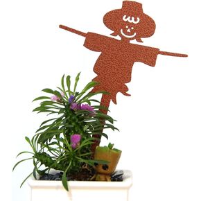 Floral Picks - Powder Paint Coating - Steel - Brown - Garden Sticks-Scarecrow A