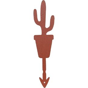 Metal Flowers for Garden Powder Paint Coating Flowerpot Pick- Steel - Brown - Cactus Dragon God