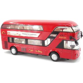 London Double Decker Bus Routemaster City Tourist Closed Top Diecast Openable Doors, 1/50 Scale Double Decker Bus Model