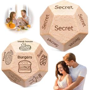 Food Dice for Him Her, Date Night Dice Couples Gift Ideas Food Decision Dice Games, Dinner Decision Dice, Anniversary Birthday for Husband Wife Boyfriend Girlfriend Women Men