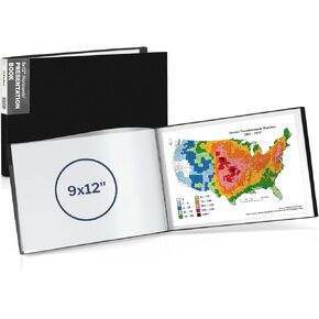 Dunwell 9x12 Presentation Book (Black), 24-Pocket Folder with Plastic Sleeves, Displays 48 Pages pf 9 x 12 or A4 Documents, Certificates, Keepsakes, Kids Art, Acid-Free Poly Portfolio Binder