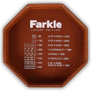 Farkle Luxury Edition Brown Pu Leather Dice Tray
