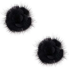 2 Pcs Fashion White Wine Red Grey Black Green Pink Antique Mauve Beige Rabbit Fur Rose Flower Winter Boots Shoe Clips