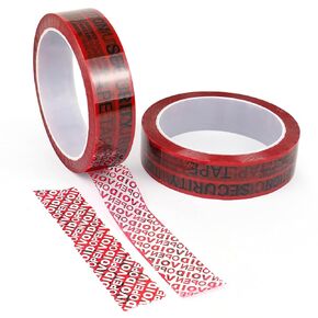 BOMEI PACK Transfer Tamper Evident Security Tape,Tamper Proof Packing Tape,Transfer Tamper Resistant Void Tapes Red for Evidence Box, Envelope, Shipment (2 Inch x 55 Yards)