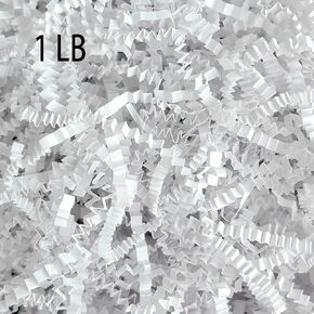 1LB-White Crinkle Paper Filler,Box Stuffing,for Gift Stuffing.White Shredded Paper for Gift Baskets,Box Stuffing Shredded Paper,Suitable for Different Festivals'Gift Basket Filler Paper Shreds