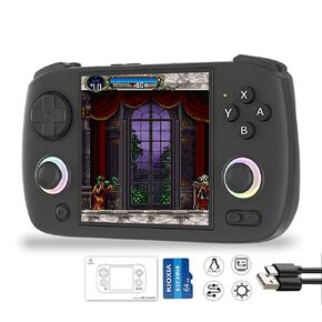 RG Cubexx Retro Game Handheld 3.95 Inch IPS Screen 720*720 Linux System,RGCube XX 64G Card Pre-Installed 5373 Games 3800mAh Supports 5G WiFi Bluetooth Online Fighting,Streaming