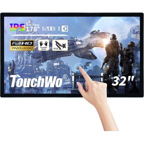 32 inch Interactive Touchscreen Monitor, Smart Board with 16:9 Display 1080P, Android 12 Touchscreen Electronic Whiteboard for Office and Classroom, RAM 4G & ROM 64G