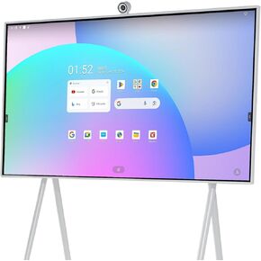 JAV Smart Board 65", Google EDLA Certified, 4K UHD 16+256GB Interactive Whiteboard, Digital Smart Whiteboard Touch Screen Built in Dual System for Classroom Office (Wall Mount & 48MP Camera Included)