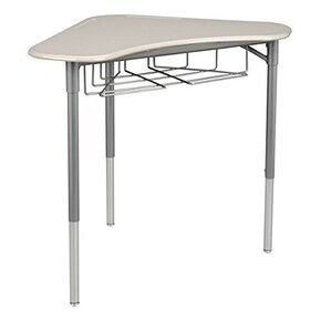 Learniture Boomerang Collaborative Desk مع صندوق الأسلاك ، 36 "W × 28" D ، Gray ، LNT-INM1032GS-SO (حزمة 2)