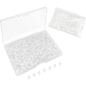 1200pcs 4mm Silicone Earring Backs for Studs Earring Backings Soft Clear Ear Safety Back Pads Backstops Bullet Clutch Stopper Replacement for Fish Hook Studs Hoops