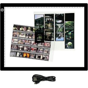 YCCLDIPL A3 Slide Viewer |Film Negatives & Old Slides Scanning Light Box | Light Pad Backlight | Negative Viewer | Hands-Free Ultra-Thin Ultimate Brightness (Includes USB Adapter) - Black