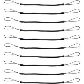10PCS Mini Skater Plastic Spring Lanyard 8.66inch Stylus Retractable Loss Prevention Lanyard Transparent Spring Lanyard PU Lanyard for Keys Stylus Signature Pen Stylus Black