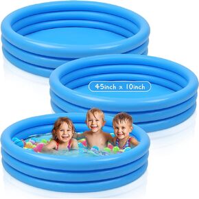 Jerify 3 Pack Swimming Pool Flatables for Kids Baby 45 × 10 بوصة بركة Kiddie Pool 3 حلقات تفجير حمام سباحة طفل قابلاً للنشر.