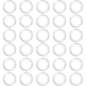 30PCS Clear Glass Cabochons 1 Inch Dome Tile Clear Glass Tiles Non-Calibrated Round Gems for Crafts, Pendants, Picture Jewelry Making, Rings