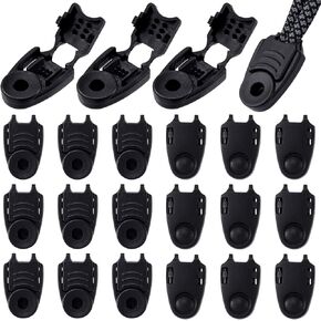 HINZIC 50Pcs Zipper Pull Tabs Cord Ends Paracord Parachute Shoe Lace End Tips Cord Clips Elastic Shock Bungee Rope Drawstrings Ends for Paracord Molle Backpack Quick DIY Replacement