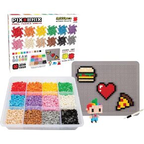 Pix Brix Pixel Art Puzzle Bricks – 3,000 Piece Pixel Art Container, 12 Color Medium Palette – Interlocking Building Bricks, Create 2D and 3D Builds Without Water or Glue – Stem Toys, Ages 6 Plus