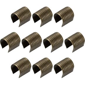 uxcell 100Pcs Leather Rope Clips, 15x17mm Foldable Cylindrical Cord End Crimp for Lanyard, Tassel, DIY Crafts, Bronze Tone