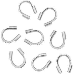 20pcs Adabele 925 Sterling Silver Wire Guard Loop Loop Guardian Tarnish Resistant (ثقب 1 مم/0.04 بوصة) لصنع المجوهرات الحرفية DIY SS14-2