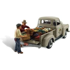 Autoscene Paul's Fresh Produce Pickup Truck w/Figures HO Scale Woodland Scenics