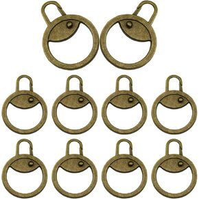 yyangz 10PCS Metal Zipper Pulls Copper Color Tool Free Detachable Zipper Slider Metal Lock Pendant for Jackets Backpacks Shoes Boots Wallets Handbags Zipper Ends