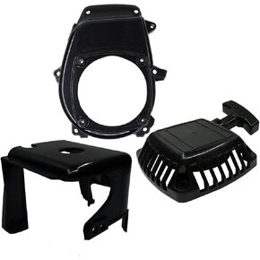 Black RC Cover Kit (Pull Starter+Cylinder Cover+Side Cover+Screws) for 23CC-30.5CC Zenoah Chongyang TS ROVAN Baja Losi 5ive-T DBXL
