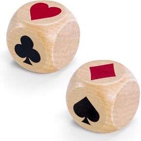 Trump Marker Dice Set 2PCS - Wooden Euchre Cube 1.57'' with Black Velvet Storage Bag - Trump Indicator for Euchre, Pinochle, Bridge, Poker, and More - Great Gift for Card Game Enthusiasts