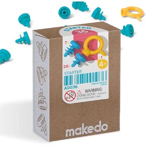 Makedo Starter 036 | Cardboard Construction Starter Pack | STEM and STEAM Educational Toys for Kids | Perfect for at Home Play + Classroom Learning | 36 Piece Mix SCRU & SCRU+ for Kids Age 4+