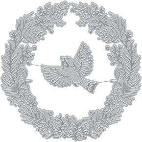 Hero Arts HP110 Wreath and Finch Letterpress and Foil Plate