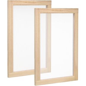 PATIKIL 11.8"x7.9" Wooden Paper Making Screen, 2 Pack Paper Making Mold Frame Papermaking Mould Deckle for DIY Paper Craft Tool Dried Flower Handcraft, Natural Color