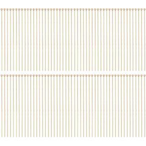 100 Pcs Real 14K Gold Plated Ball Head Pins, Brass Wire Needle Headpins 24 Gauge Satin Pins Jewelry Making Accessories for Crafting DIY Handmade
