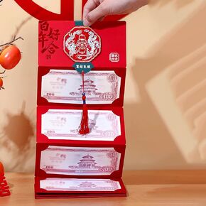 Chinese Red Envelopes for Wedding or Engagement, Creative Stretchable Lucky Money Envelopes of Vintage Loong and Phoenix Pattern and Double Happiness, Traditional Chinese Wedding Accessories