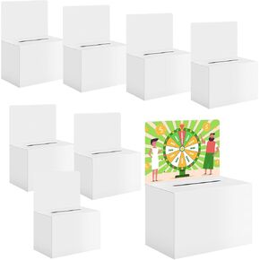 24 Pack White Cardboard Ballot Box with Slot 6.5x4.5x4.5 Inch Raffle Boxes with Removable Header Suggestion Boxes Donation Box for Fundraising Ticket Boxes for Collecting Card Voting Contest