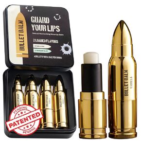 Bullet Lip Balm for Men – 4 Pack (Vanilla & Peppermint) – Cool Gifts for Gun Owners, Unique Gifts for Men, Tactical Gifts for Dad, All-Natural Moisturizing Lip Care