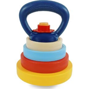 RAINBOW TOYFROG Kids Kettlebell - Fun Exercise Equipment and Stacking Toy Weights - Toddler Gym Workout Toys and Fitness Games - Cool Baby Sports Stuff for Boys and Girls - Adjustable Weight