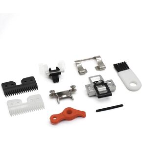 Professional Animal Clipper Repair Parts, Cutter Blades, Blade Drive Assembly, Hinge, Taper Lever, Blade Socket, Tension Spring&Blade Guide, Compatible with A5-Style Detachable Blade Pet Groomers