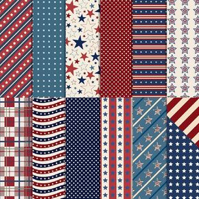 VIVIQUEN Vintage American Flag Double-Sided Paper, 12 Inches Patriotic American National Day Scrapbook Paper Craft Paper for DIY Background Card Making Scrapbook Photo Album Decorations 24 Packs