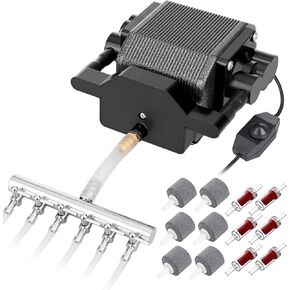 AquaMiracle Quiet Aquarium Air Pump 200/317/475GPH High Pressure Air Pump 6/8/16W Commercial Air Pump Pond Aerator Bubbler Hydroponics Air Pump Oxygen Pump