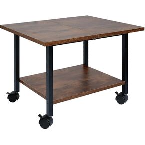 Printer Stand with Storage Under Desk Shelf, Desktop Printer Stand Organizer, Rolling Printer Cart Storage Paper Files Holder for Desk, Office, Home