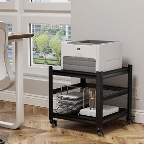 Printer Stand Mini Fridge Cabinet,Storage Shelves Mini Fridge Stand with Storage,Industrial Style Printer Table with Adjustable Storage Shelf,Mini Fridge Table for Heat Press Computer