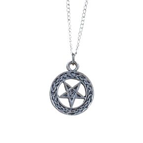 Reverse Pentacle Necklace, Vintage Style Inverted Pentacle Star Necklace as Wiccan Jewelry Gift, Adverse Star Unisex Pentacle Necklace, Simple Satanic Inverted Pentacle Necklace