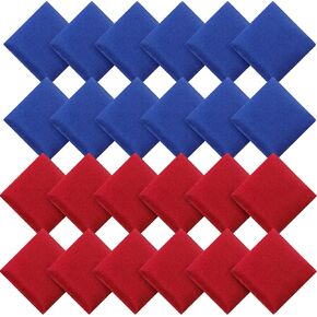 SOTIFF 24 PCS Bean Pags Mini Nylon Cornhole Bean Palcs for Kids Raming Sports Sports Outdoor Family Games Carnival Toy Pintriotic Small Bean Bean Hand Form Supplies for Kid adual (Blue Red)