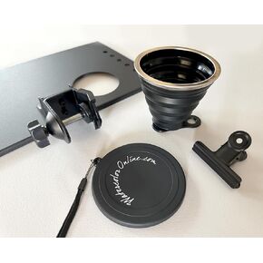 Watercolor Plein Air Art Supply Board Set with Travel Cup & Bulldog Clip, Lightweight Powder-Coated Metal, Compatible with Tripods, 14"x11" (Black)