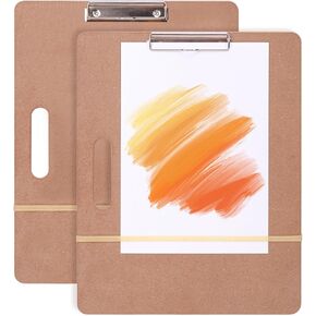 2 Pack Sketch Board with Sturdy Clip and Rubber Bands, 12.6 x 16 Inch Portable Drawing Tote Board for Artists, Versatile Clipboard for Classroom & Travel, Fit for Drawing Supplies