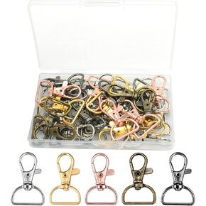 Swivel Clasp Hooks, Key Chain Clip Hooks, D Ring Clip Lanyard Snap Hook for Keychain Making, Purse Hardware, Lanyard Making, DIY Craft (3/4" Inside Width)