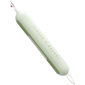 2-in-1 Sewing Needle Threader & Seam Ripper， Versatile Tools for Sewing, Quilting, Embroidery & Crafts - Easy Thread Removal & Threading for Sewing Enthusiasts and Elderly (Green)