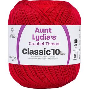 Aunt Lydia Value Crochet Thread, Victory Red
