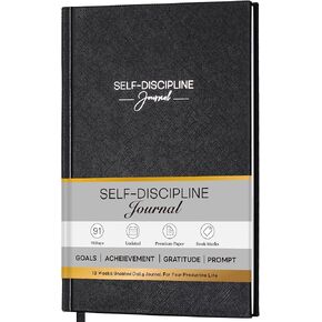 Self-Discipline Journal - Gratitude Journal for Men, 5.35'' x 8.46'', 13 Weeks Undated Journal with Affirmations, Prompts, Goals & Notes for Mindfulness, Mental Health - Daily Journal for Women & Men