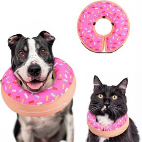 Inflatable Dog Cone Collar Alternative After Surgery for Small Medium Large Pet (Pink, L（Neck 14"-18"）)