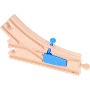 TOYANDONA Wooden Train Track Rail Station Accessory Curved Switch Tracks Toy Train Accessories