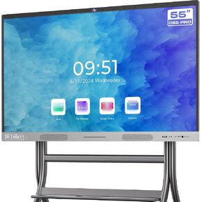 Biling C55-Pro 55" Smart Board, Interactive Whiteboard with 48MP Camera, 4K UHD Touchscreen Display, 8ms Response Time, Android OS, Open App Ecosystem, for Classroom Office Home (Board with Wall Moun)